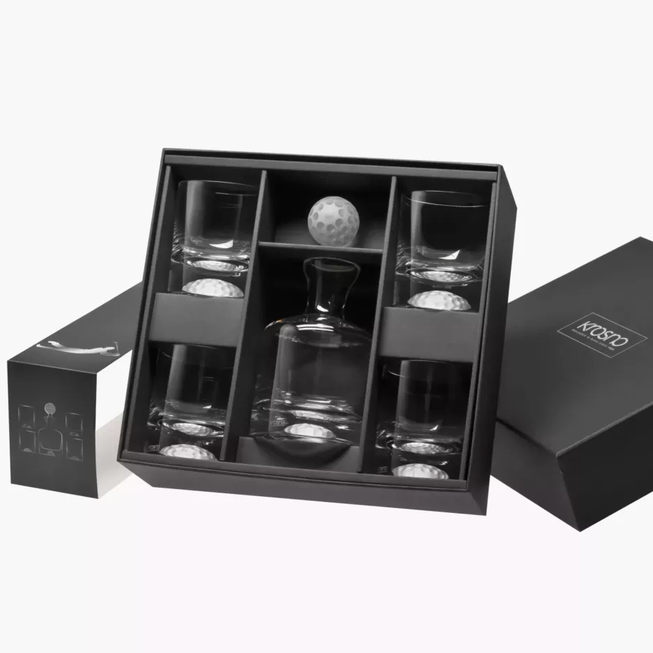 Komplet do whiskey KROSNO GOLF karafka 500 ml i 4 szklanki 280 ml