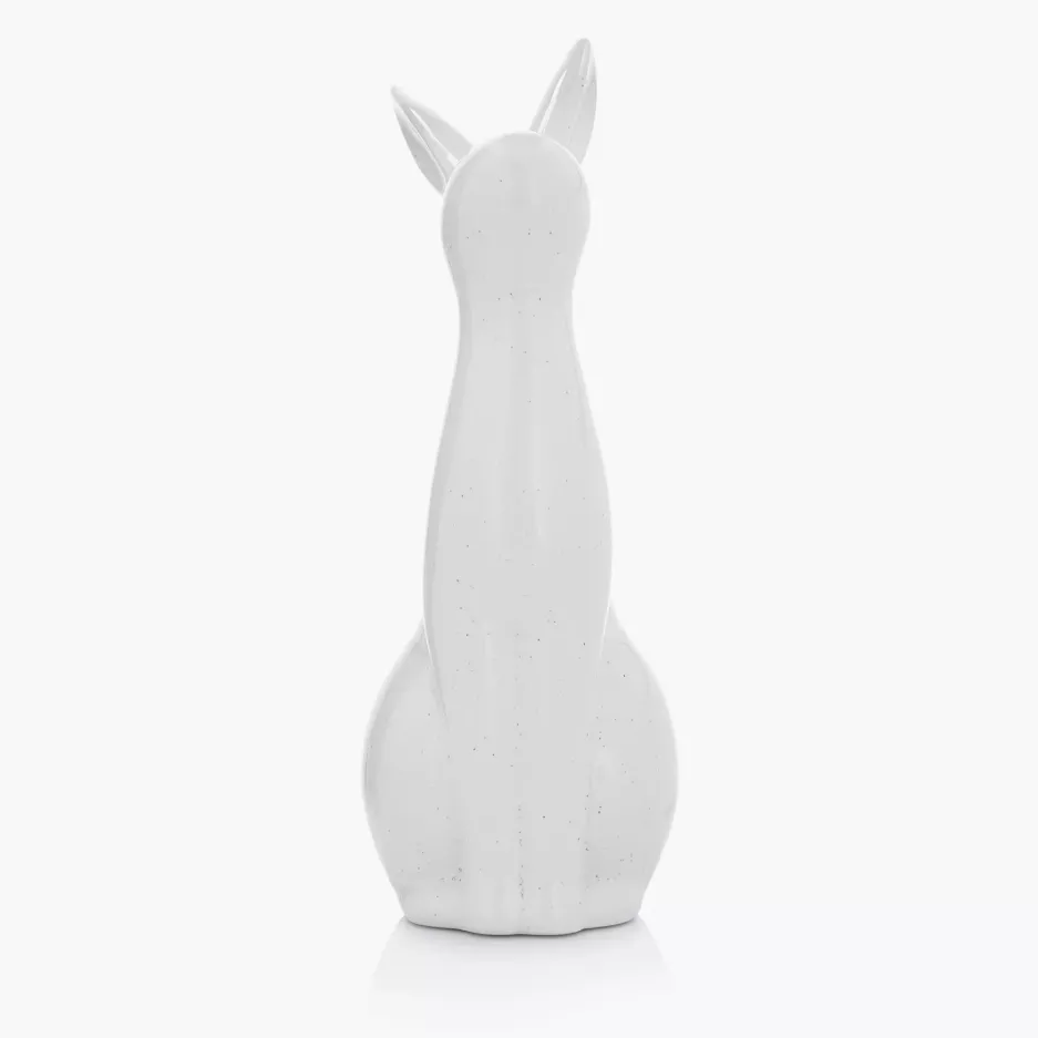 Figurka wielkanocna królik DUKA LEA 24 cm biała ceramiczna