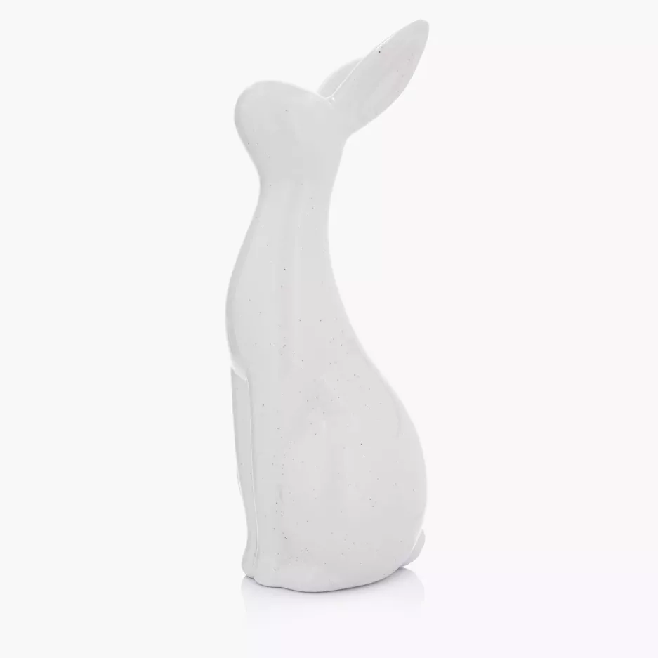 Figurka wielkanocna królik DUKA LEA 24 cm biała ceramiczna