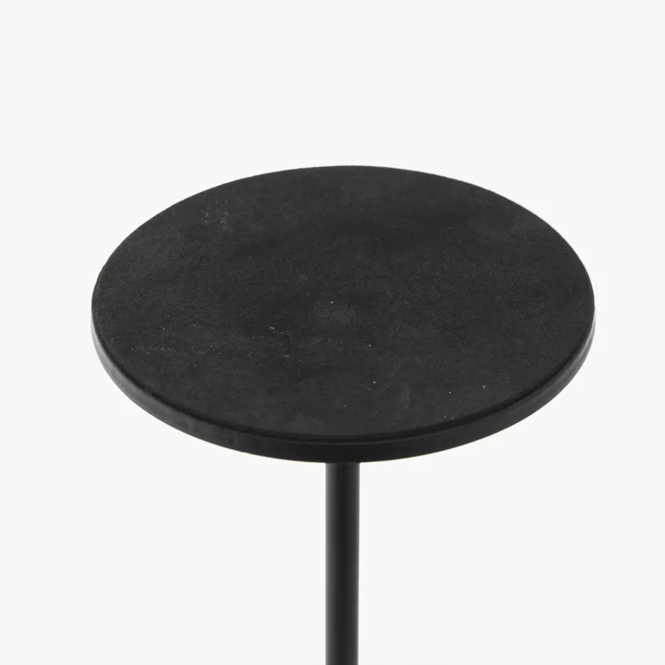 Świecznik na stół na nóżce DUKA LISSMA 26 cm czarny metalowy
