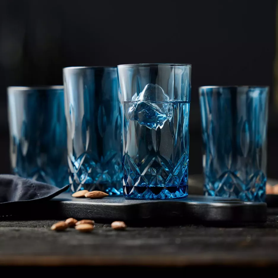 Szklanki wysokie LYNGBY SORRENTO 4 szt. 380 ml niebieskie