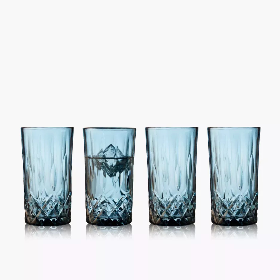 Szklanki wysokie LYNGBY SORRENTO 4 szt. 380 ml niebieskie