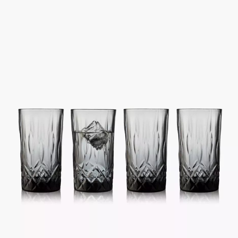Szklanki wysokie LYNGBY SORRENTO 4 szt. 380 ml szare