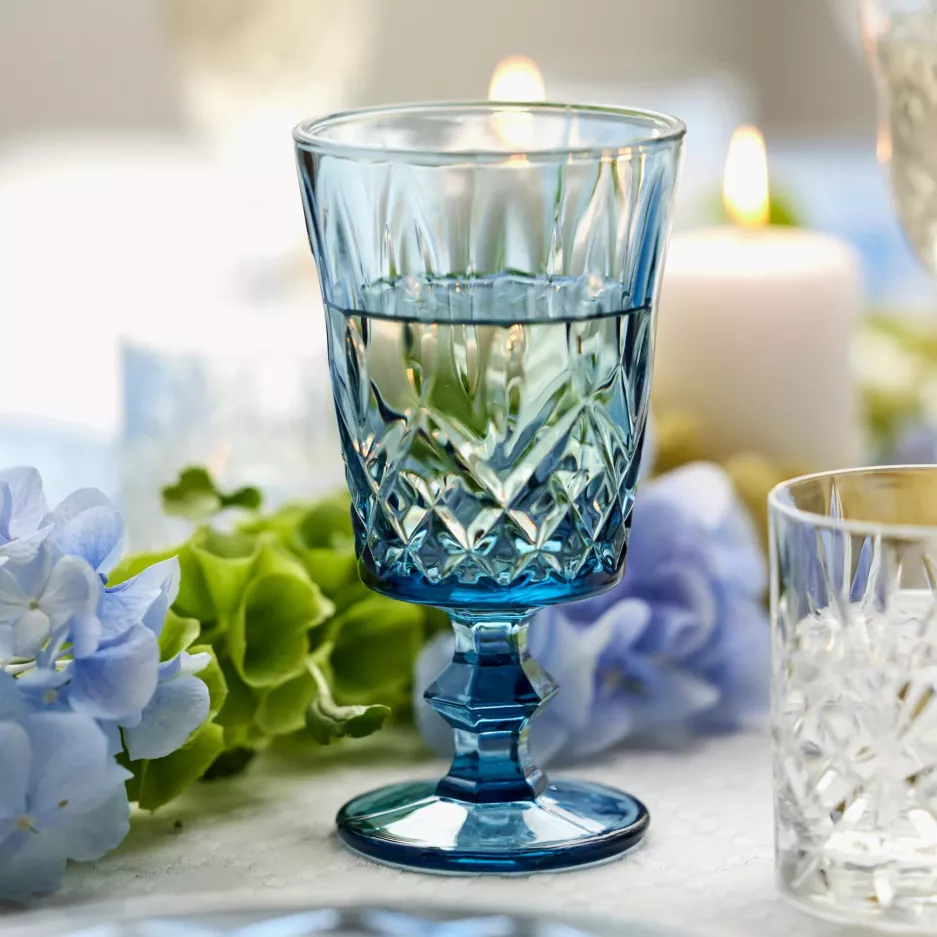 Kieliszki do wina LYNGBY SORRENTO 4 szt. 290 ml niebieskie