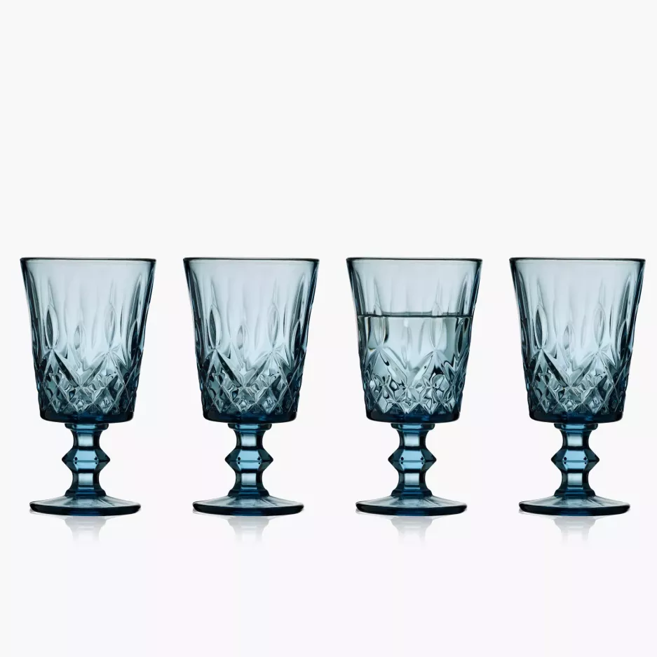 Kieliszki do wina LYNGBY SORRENTO 4 szt. 290 ml niebieskie