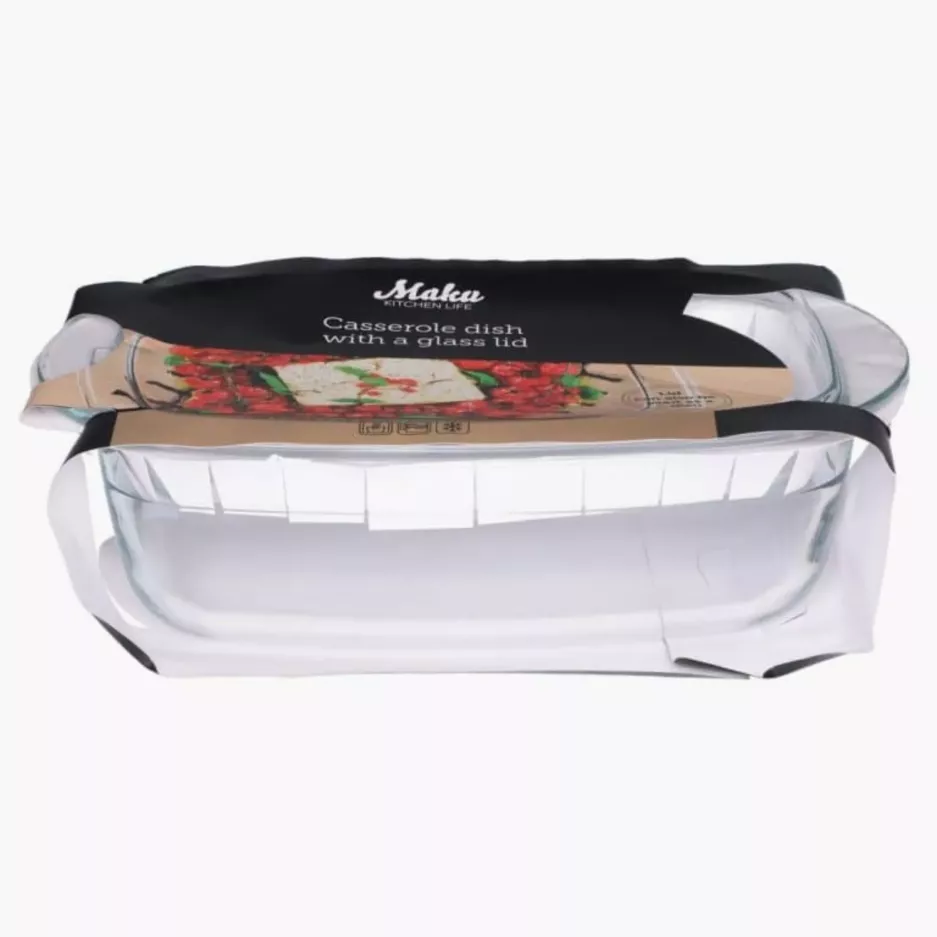 Naczynie żaroodporne z pokrywką MAKU 3 l szklane