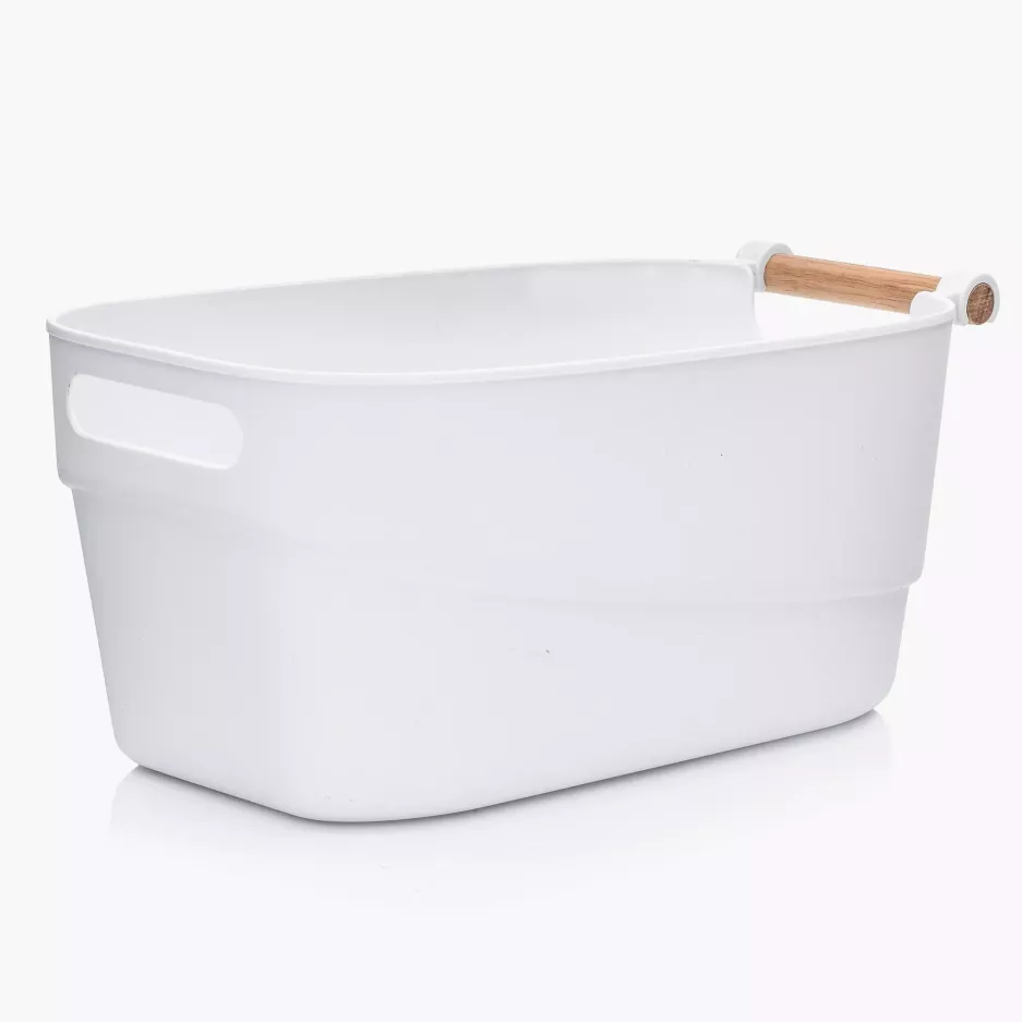 NATURAL SCANDI ZEST 3 POJEMNIKÓW Z DREW.RĄCZKĄ BIAŁYCH