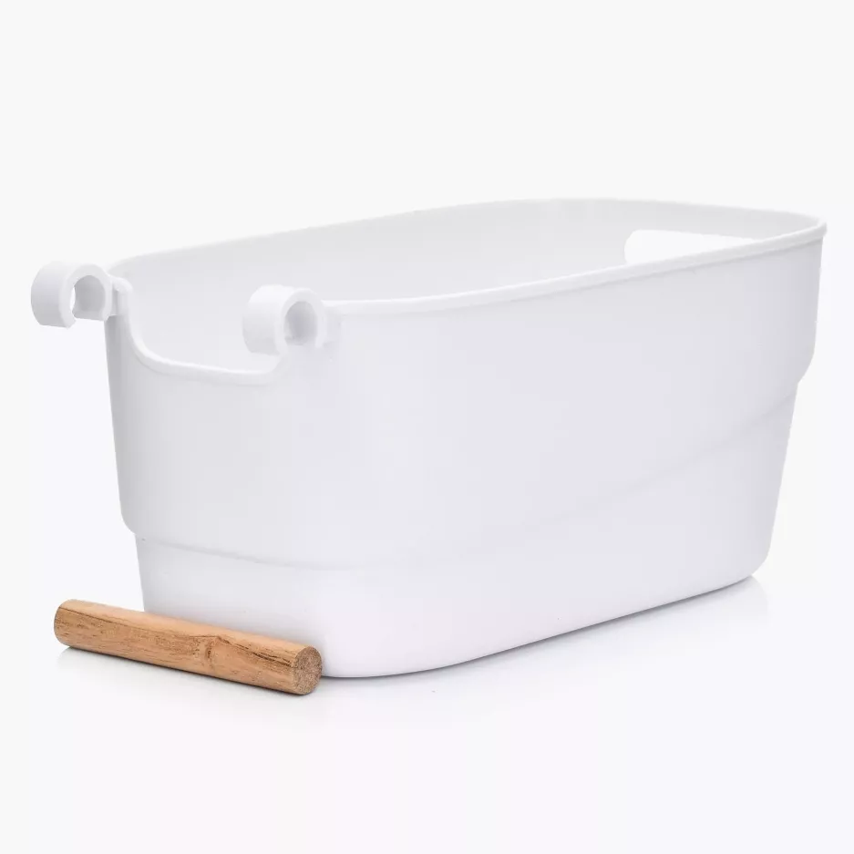 NATURAL SCANDI ZEST 3 POJEMNIKÓW Z DREW.RĄCZKĄ BIAŁYCH