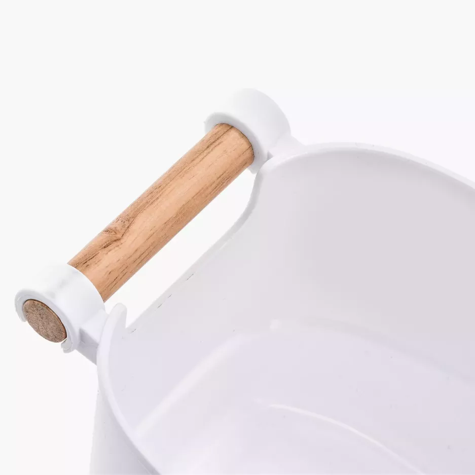 NATURAL SCANDI ZEST 3 POJEMNIKÓW Z DREW.RĄCZKĄ BIAŁYCH