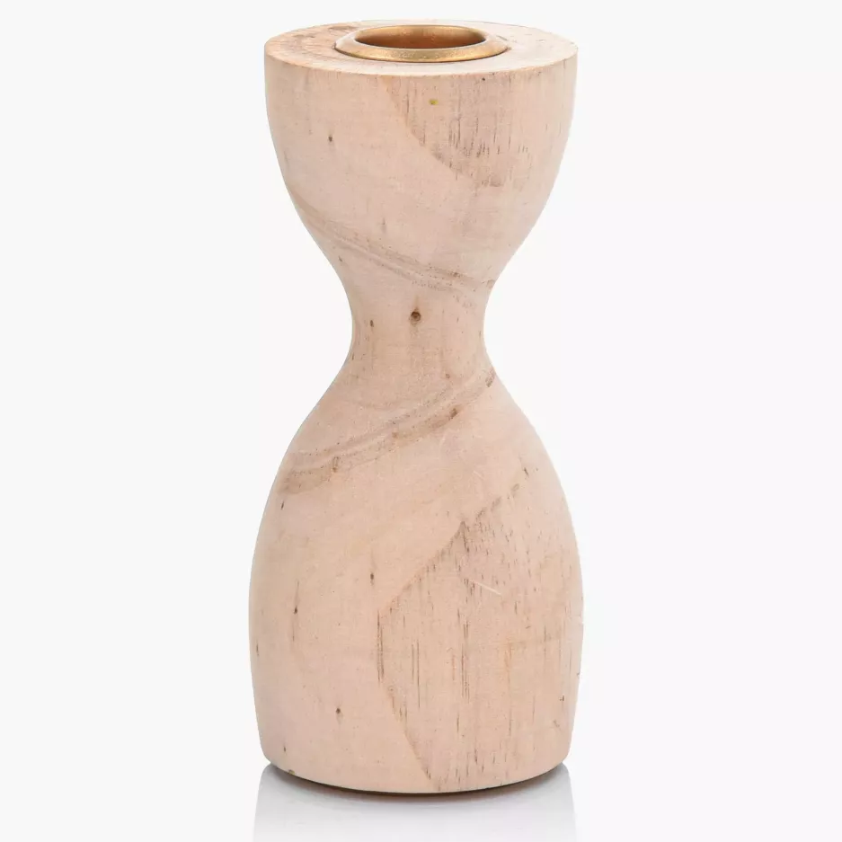 Świecznik DUKA NATURAL SCANDI 15 cm beżowy drewniany