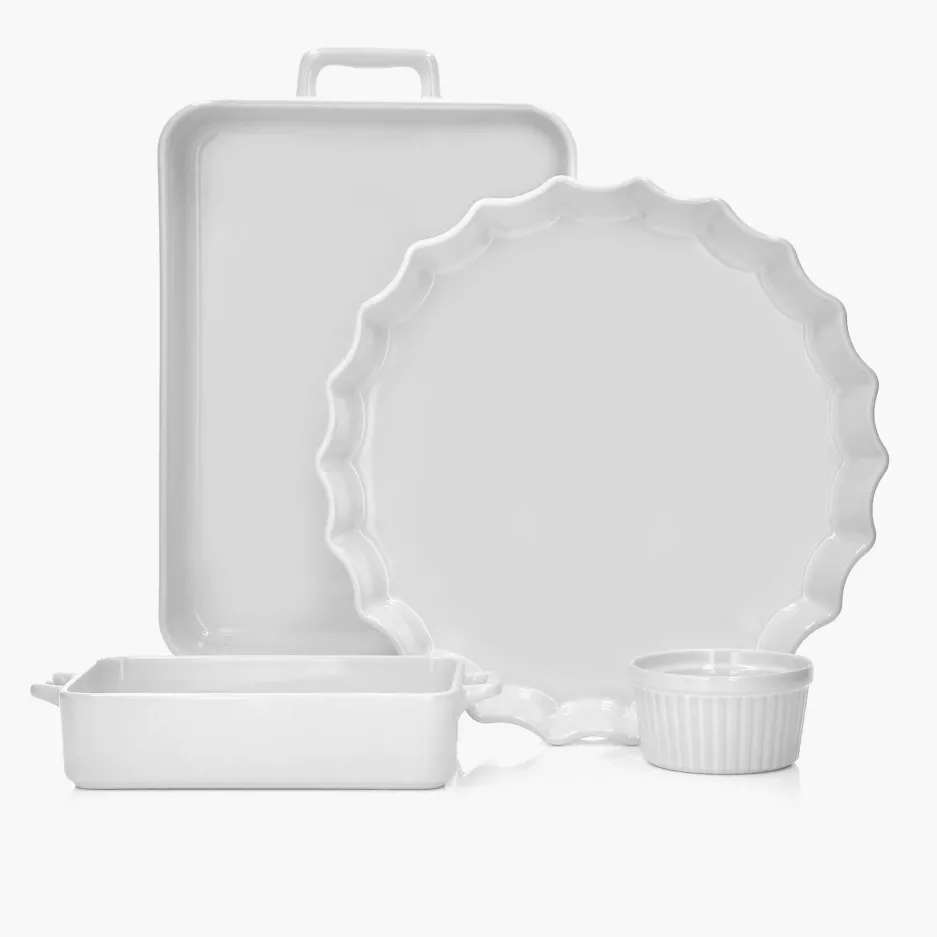 Forma do pieczenia prostokątna DUKA NIKLAS 36x22 cm biała kamionka