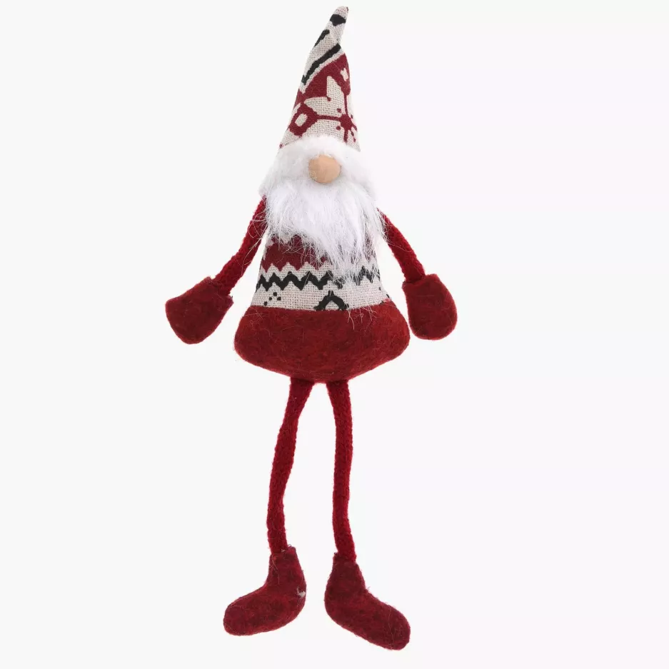 Skrzat gnom świąteczny skandynawski sweterek DUKA NISSE 23 cm czerwony