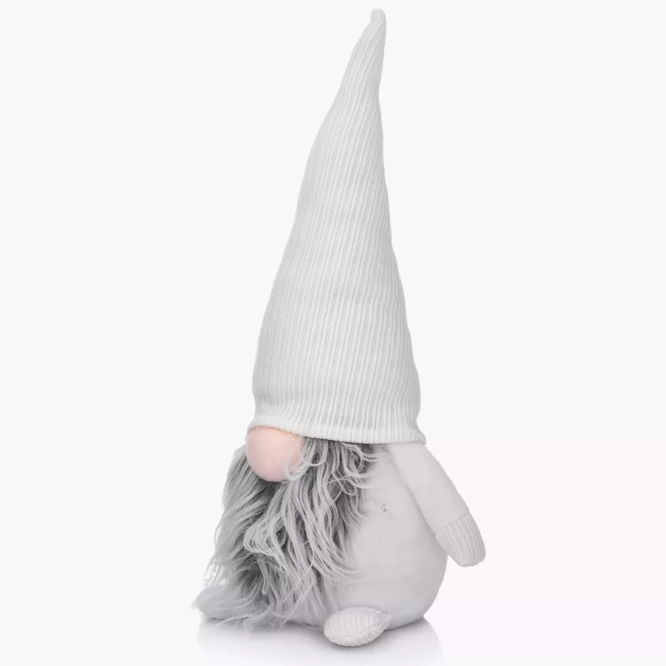 Skrzat gnom świąteczny skandynawski DUKA NISSE 50 cm biały sztruksowy