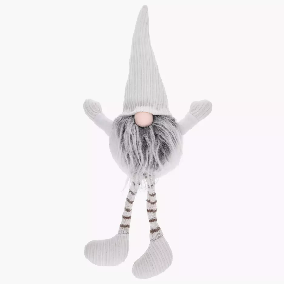 Skrzat gnom świąteczny skandynawski DUKA NISSE 40 cm biały sztruksowy