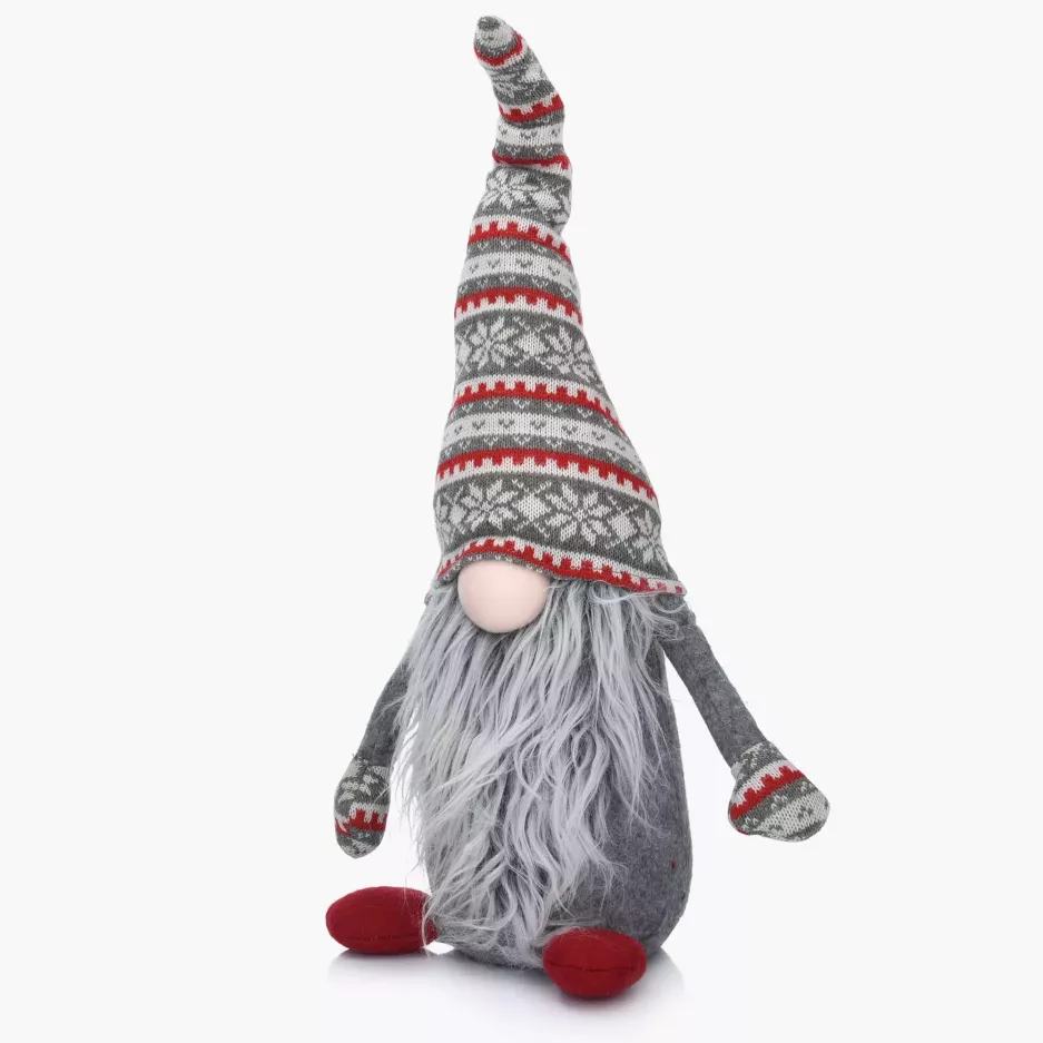 Skrzat gnom świąteczny skandynawski sweterek DUKA NISSE 60 cm szary