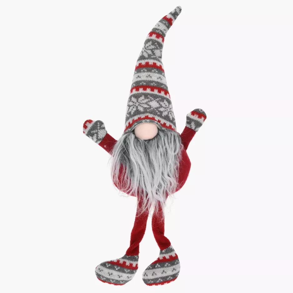 Skrzat gnom świąteczny skandynawski sweterek DUKA NISSE 55 cm czerwony