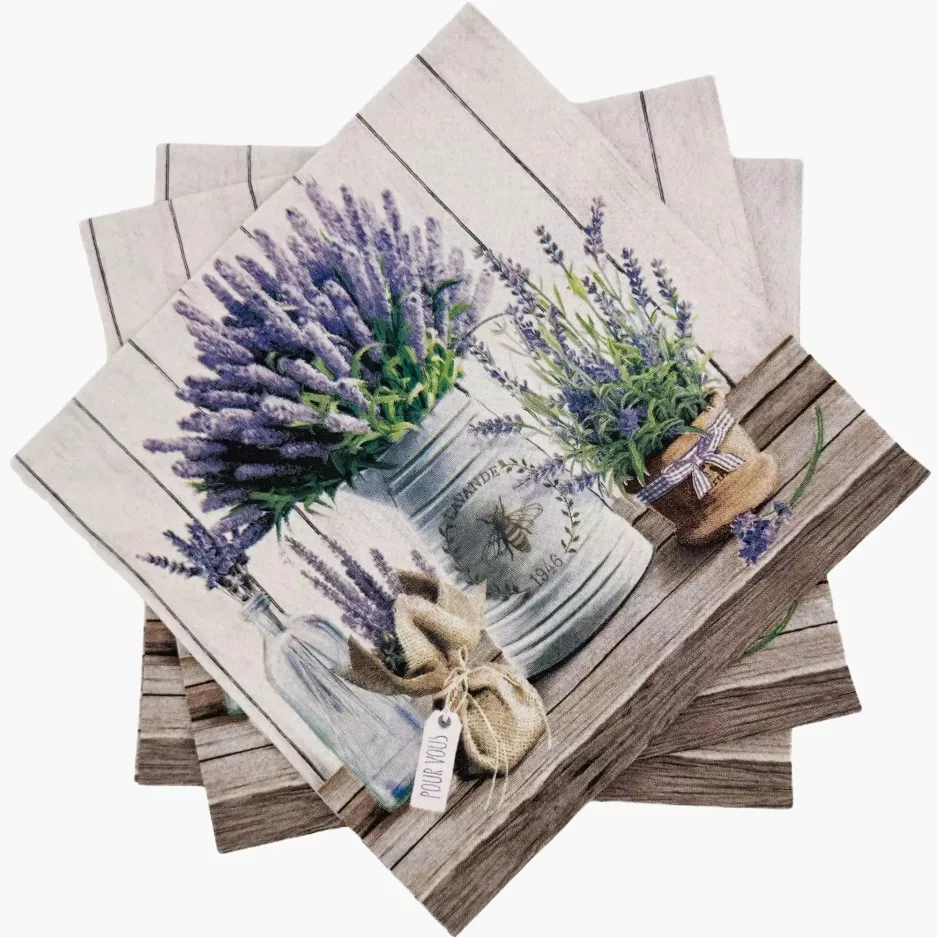 Serwetki papierowe PAW Lavender in Bucket 33x33 cm 20 szt fioletowe