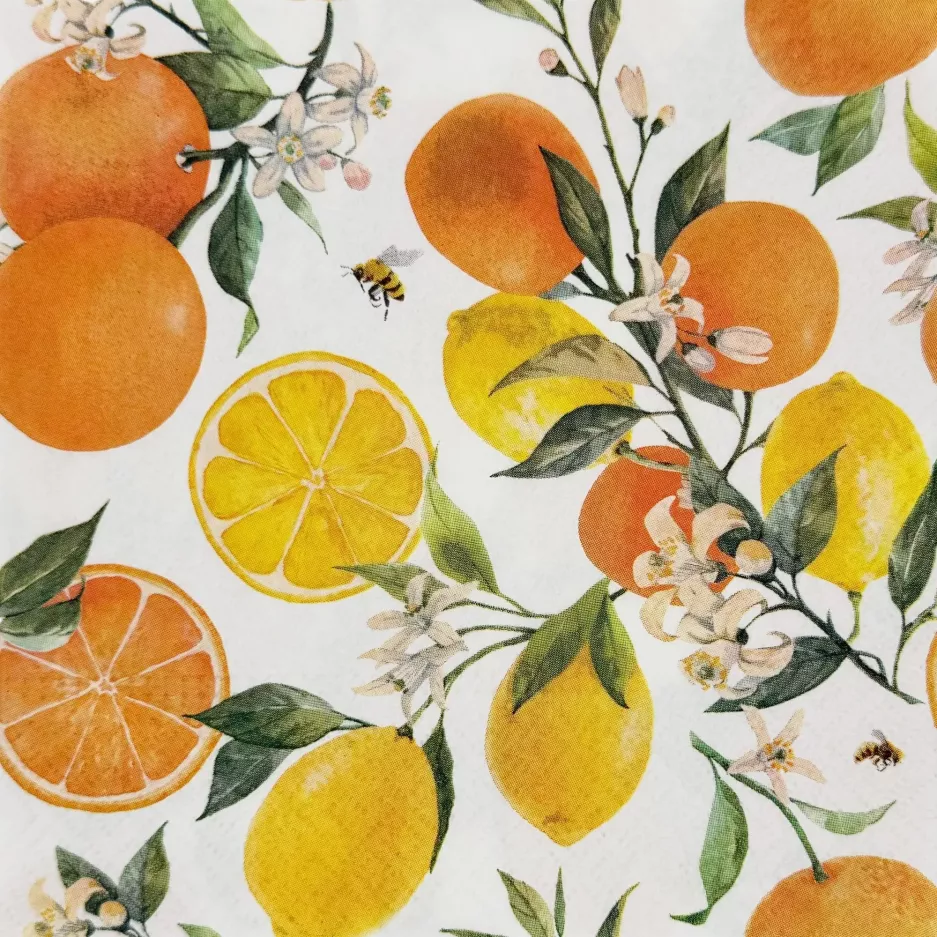 Serwetki papierowe PAW Citrus with bees 33x33 cm 20 szt wielokolorowe