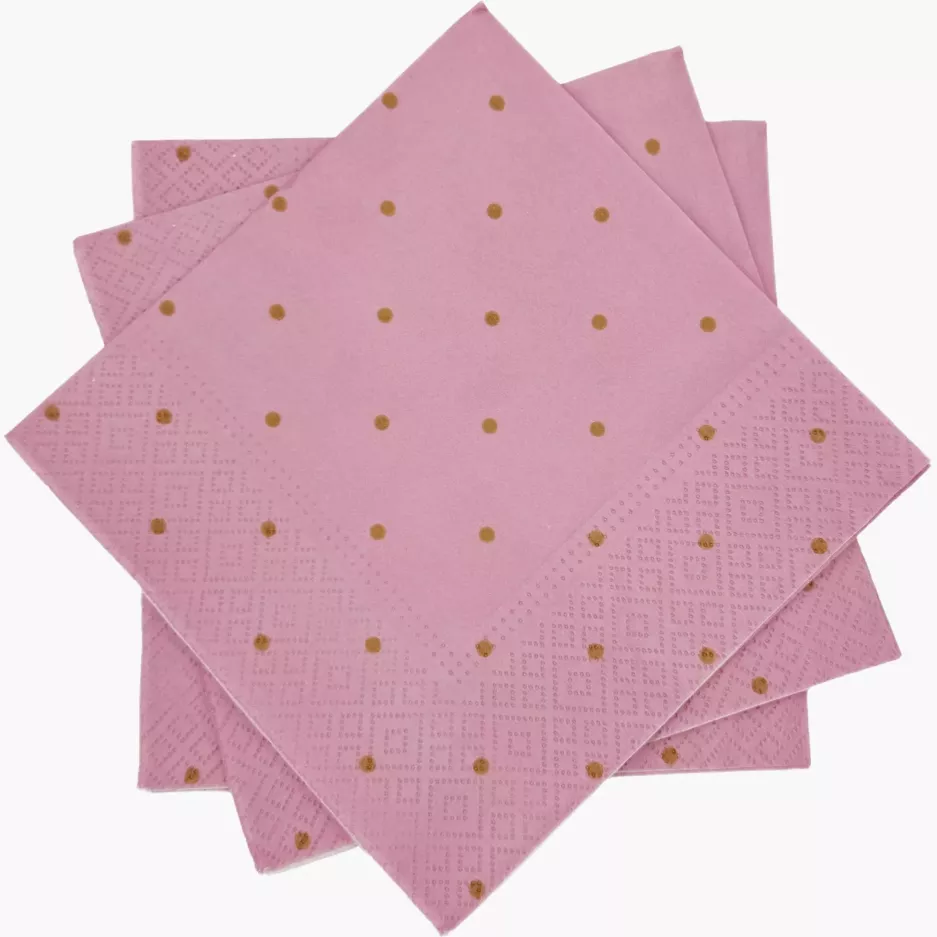 Serwetki papierowe PAW Golden Dots 33x33 cm 20 szt różowe