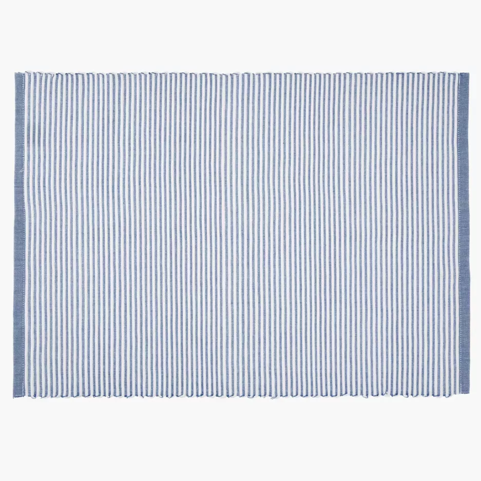 Podkładka prostokątna DUKA RIB 48x36 cm biała niebieska bawełniana