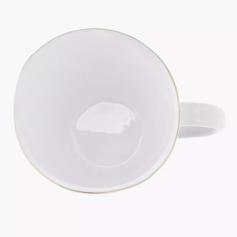 Kubek w kropki DUKA RIVIERA 370 ml biały niebieski porcelana