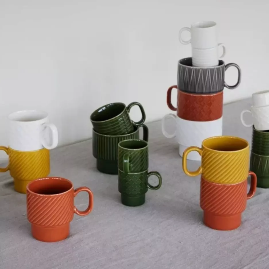 Zestaw 4 filiżanek do espresso SAGAFORM COFFE & MORE biały