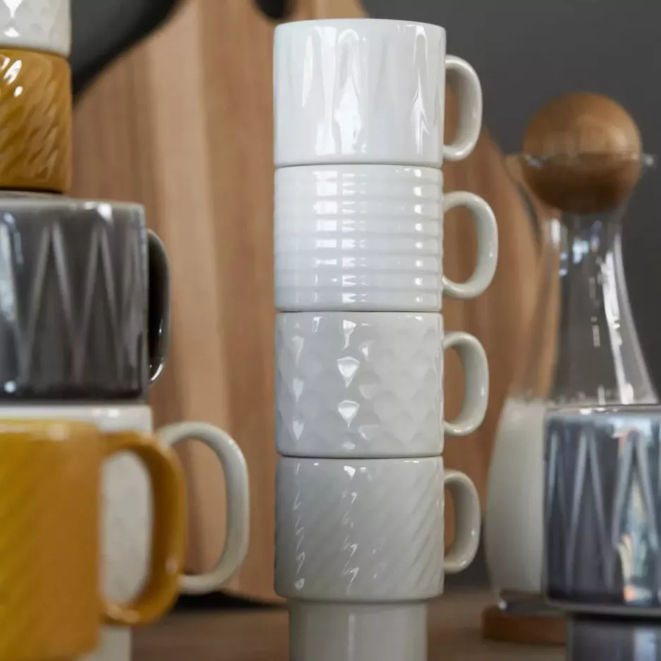 Zestaw 4 filiżanek do espresso SAGAFORM COFFE & MORE biały