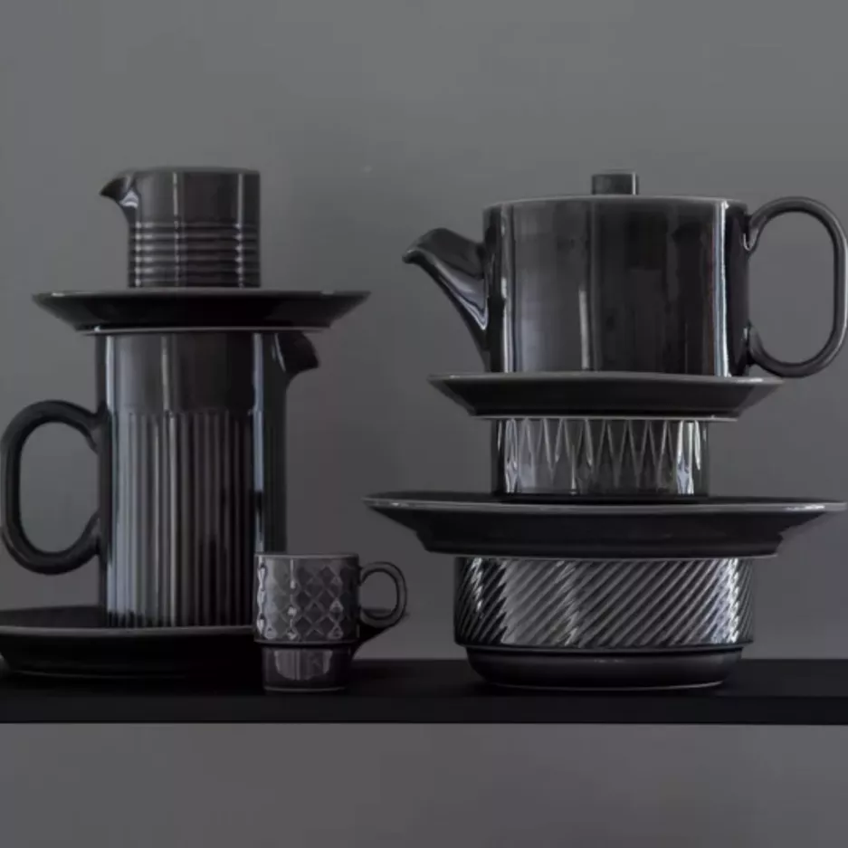 Zestaw 4 filiżanek do espresso SAGAFORM COFFE & MORE szary