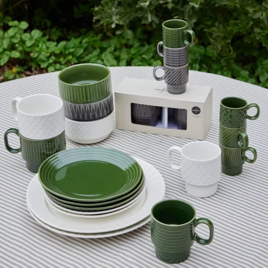 Zestaw 4 filiżanek do espresso SAGAFORM COFFE & MORE szary