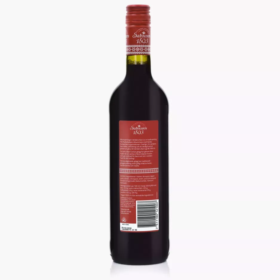 Napój szwedzki dodatek do wina bezalkoholowy SATURNUS GOD JUL GLOGG 750 ml