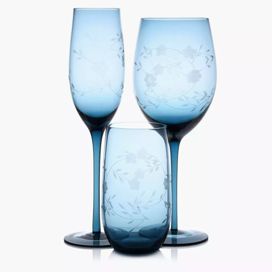 Szklanka do napojów DUKA SOLROS 400 ml transparentny niebieski szklany