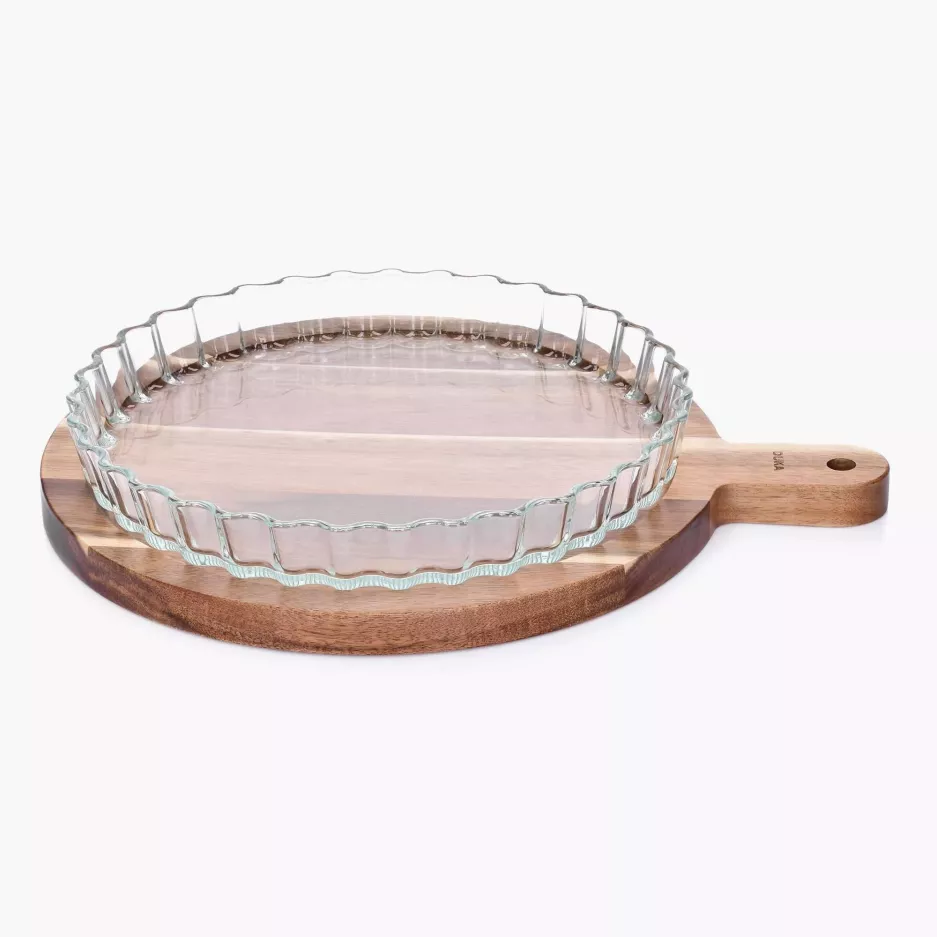 SOREN 2.0 ZESTAW SZKL. TALERZ DO PIZZY Z DESKĄ I AKCESORIAMI 30CM