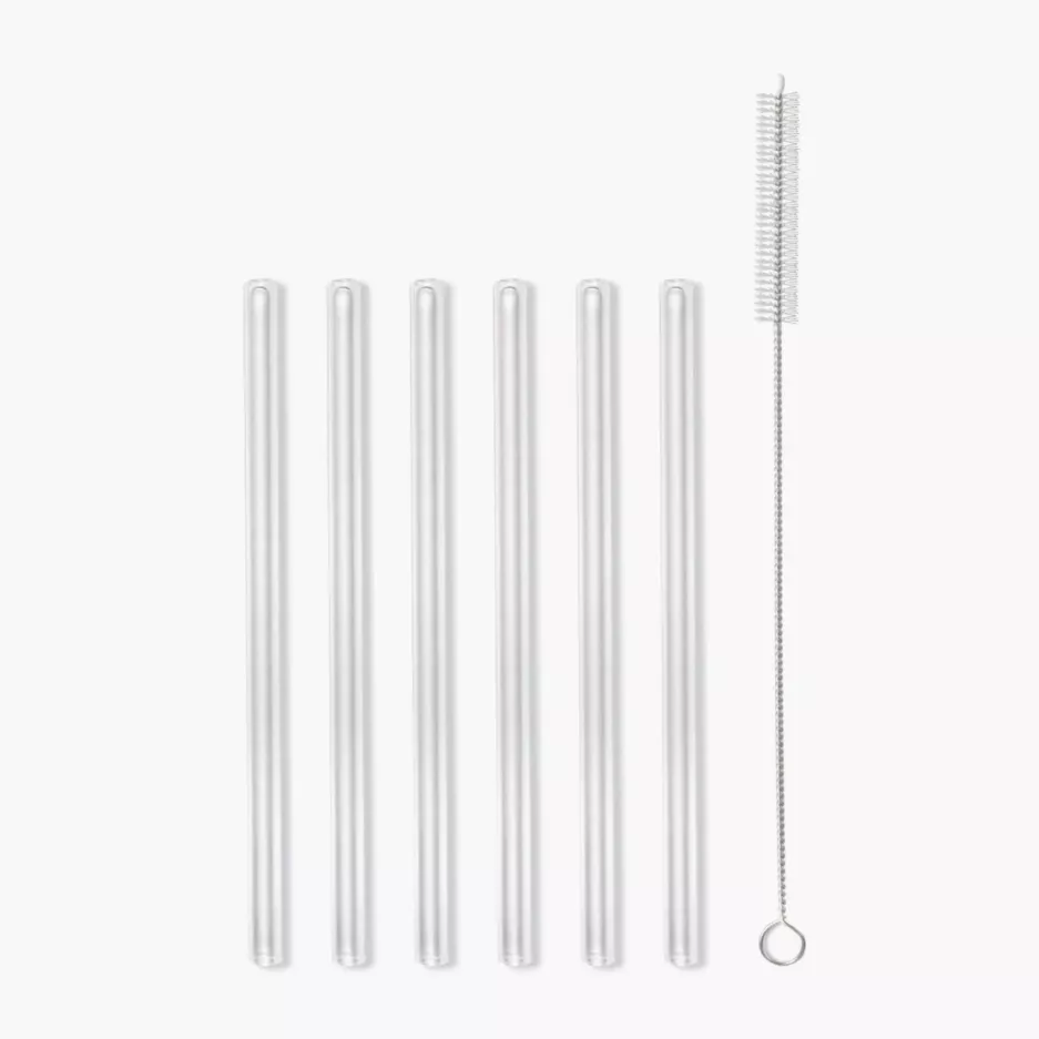 Słomki ze szczoteczką VIALLI DESIGN 15 cm 6 szt. szklane