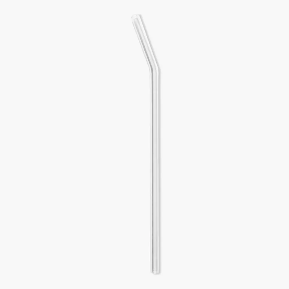 Słomki ze szczoteczką zakrzywione VIALLI DESIGN 23 cm 6 szt. szklane