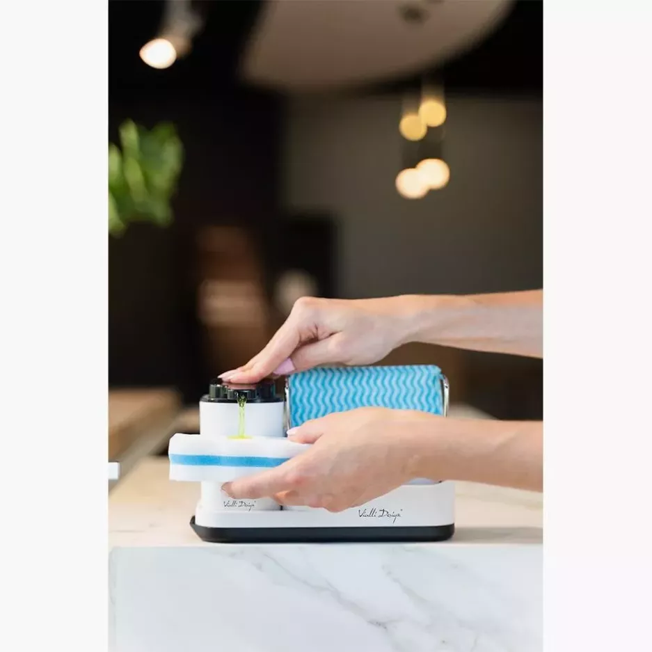 Organizer kuchenny z dozownikiem na płyn VIALLI DESIGN LIVIO DUO biały