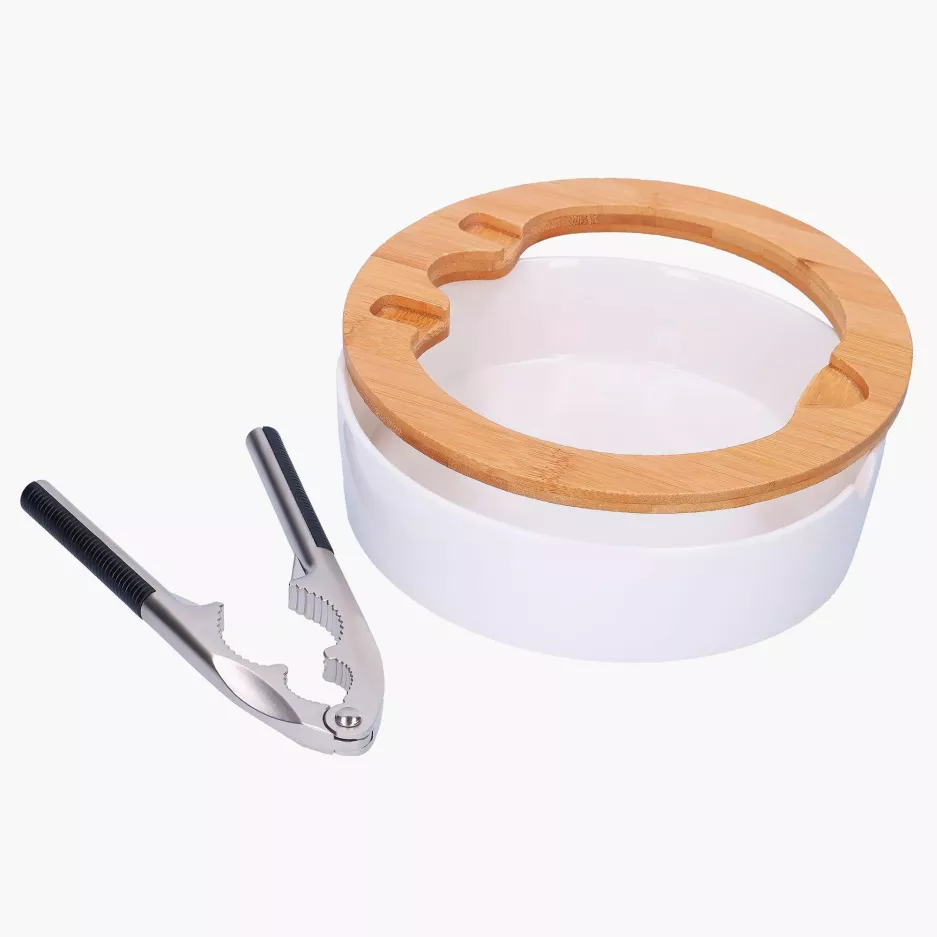 Zestaw dziadek do orzechów z miseczką DUKA WAREWOOD porcelana drewno
