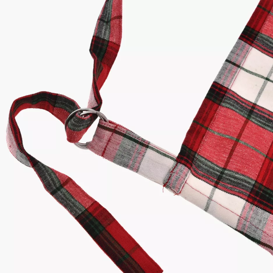 Fartuch kuchenny w kratę DUKA GLEN 85x65 cm czerwony bawełniany