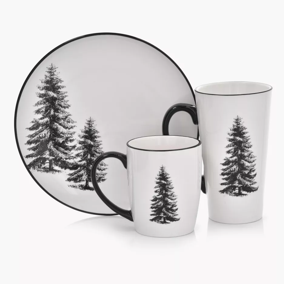 Kubek choinka DUKA JULGRAN 500 ml biały czarny kamionkowy