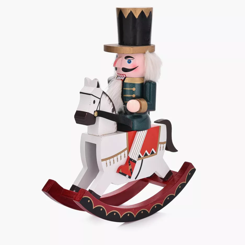 Dekoracja świąteczna dziadek do orzechów koń na biegunach DUKA LUCAS 30 cm