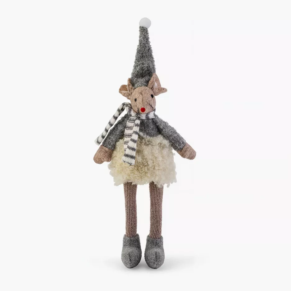 Dekoracja świąteczna mysz siedząca DUKA LILLIPUT 22 cm szara