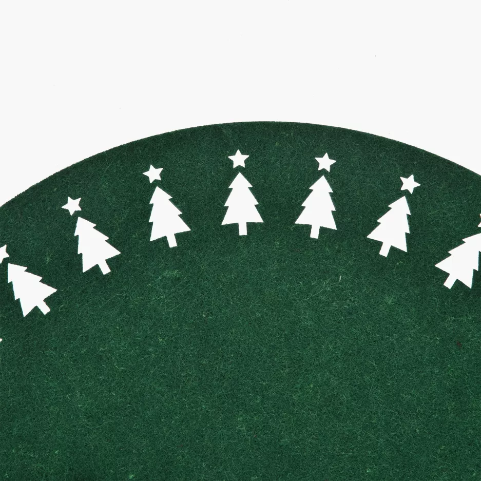 Podkładka na stół świąteczna choinki DUKA JULKLAP 38 cm zielona filcowa