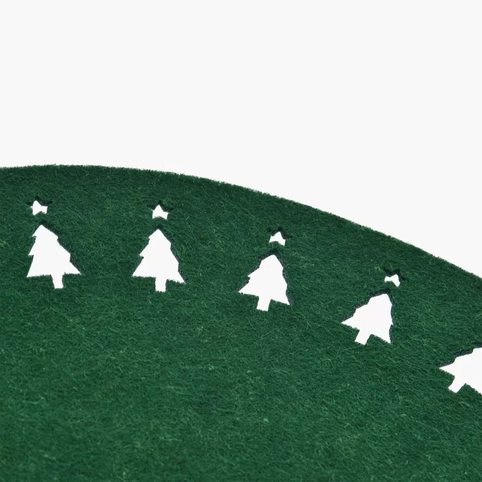 Podkładka na stół świąteczna choinki DUKA JULKLAP 38 cm zielona filcowa