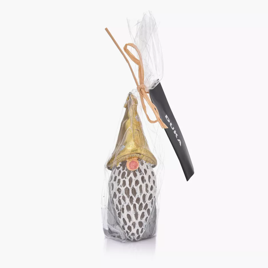 Świeca dekoracyjna świąteczna gnom grzyb DUKA JULMYS 12.5 cm złota