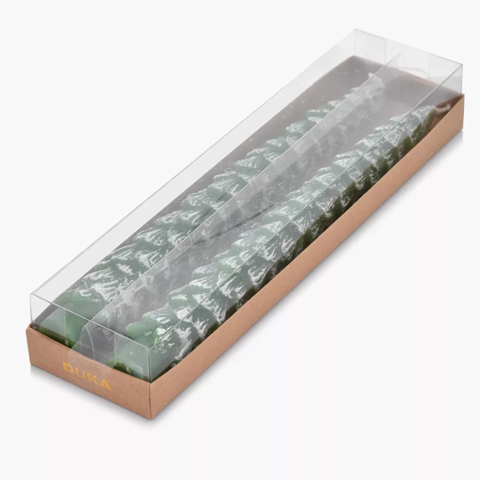 Świece stołowe stożkowe choinka DUKA JULMYS 2 sztuki 25 cm zielone