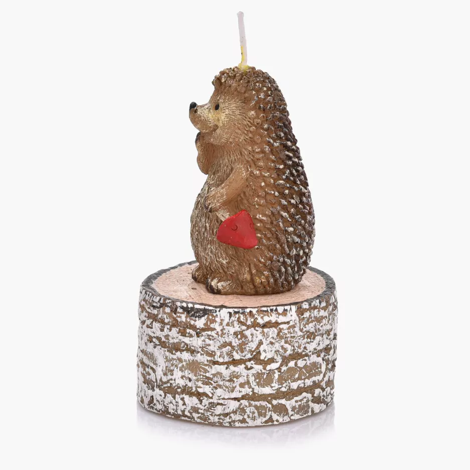 Świeca dekoracyjna świąteczna jeż DUKA JULMYS 10.5 cm brązowa