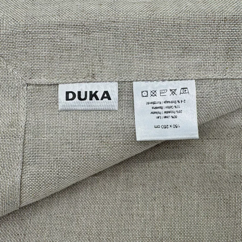 Obrus prostokątny DUKA ALFHEIM 250x150 cm beżowy lniany
