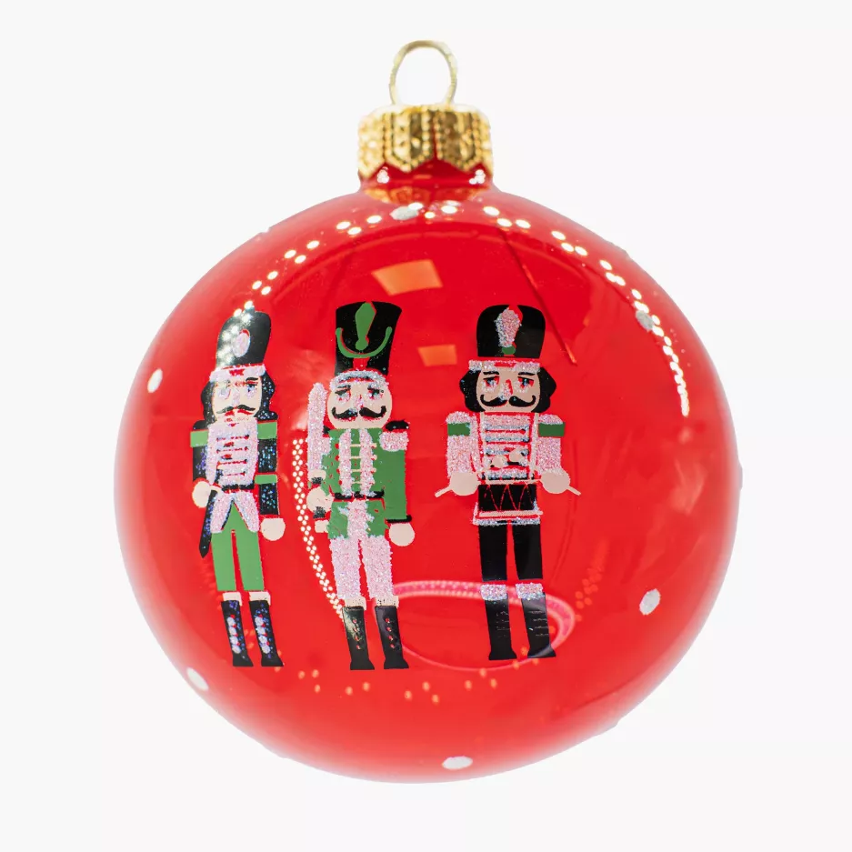 Zestaw bombek szklanych dziadki do orzechów NORDLJUS 8 cm