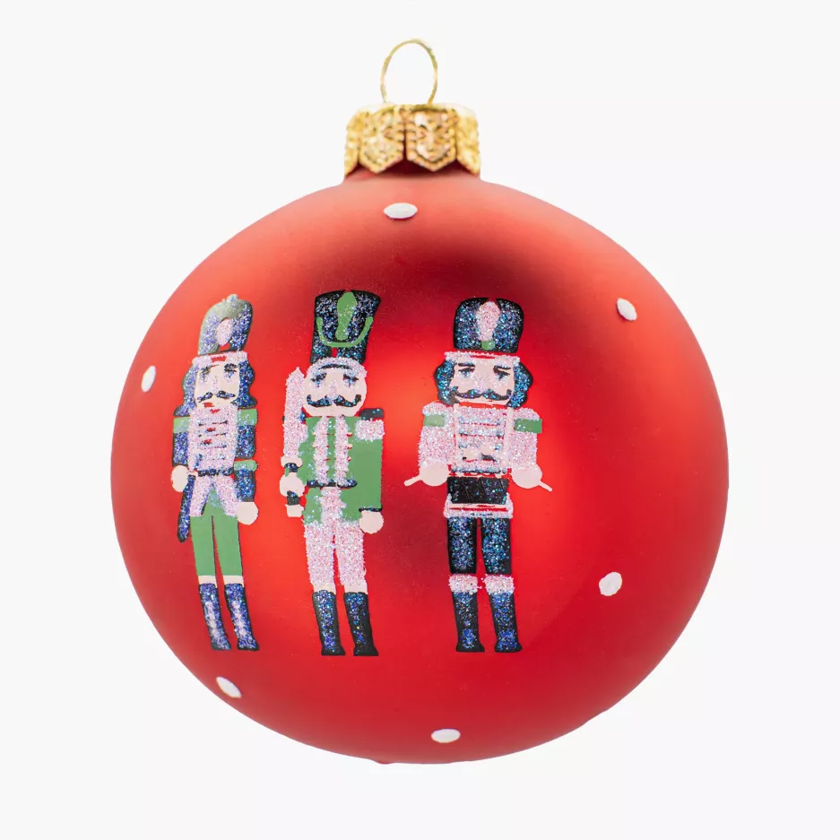 Zestaw bombek szklanych dziadki do orzechów NORDLJUS 8 cm