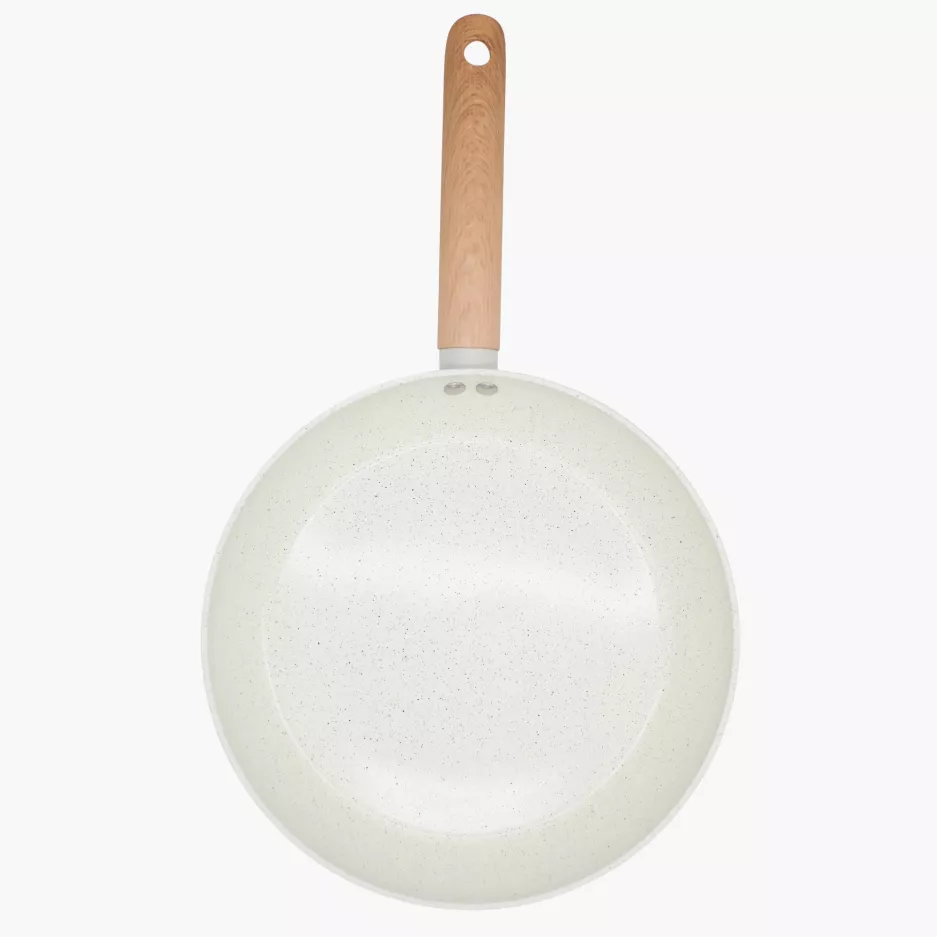 Patelnia z powłoką ceramiczną DUKA GRAN 28 cm beżowa szara aluminiowa