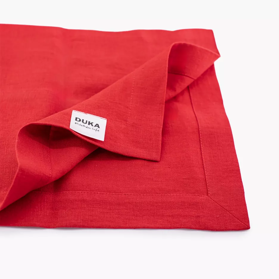 Bieżnik DUKA LYCKLING 140x40 cm 100% len czerwony